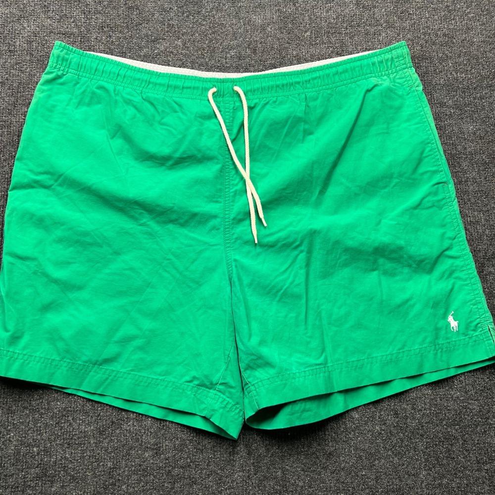 Polo Sport Ralph Lauren Mens Green Swim Trunks XL Mesh Lined Pony Logo 2863